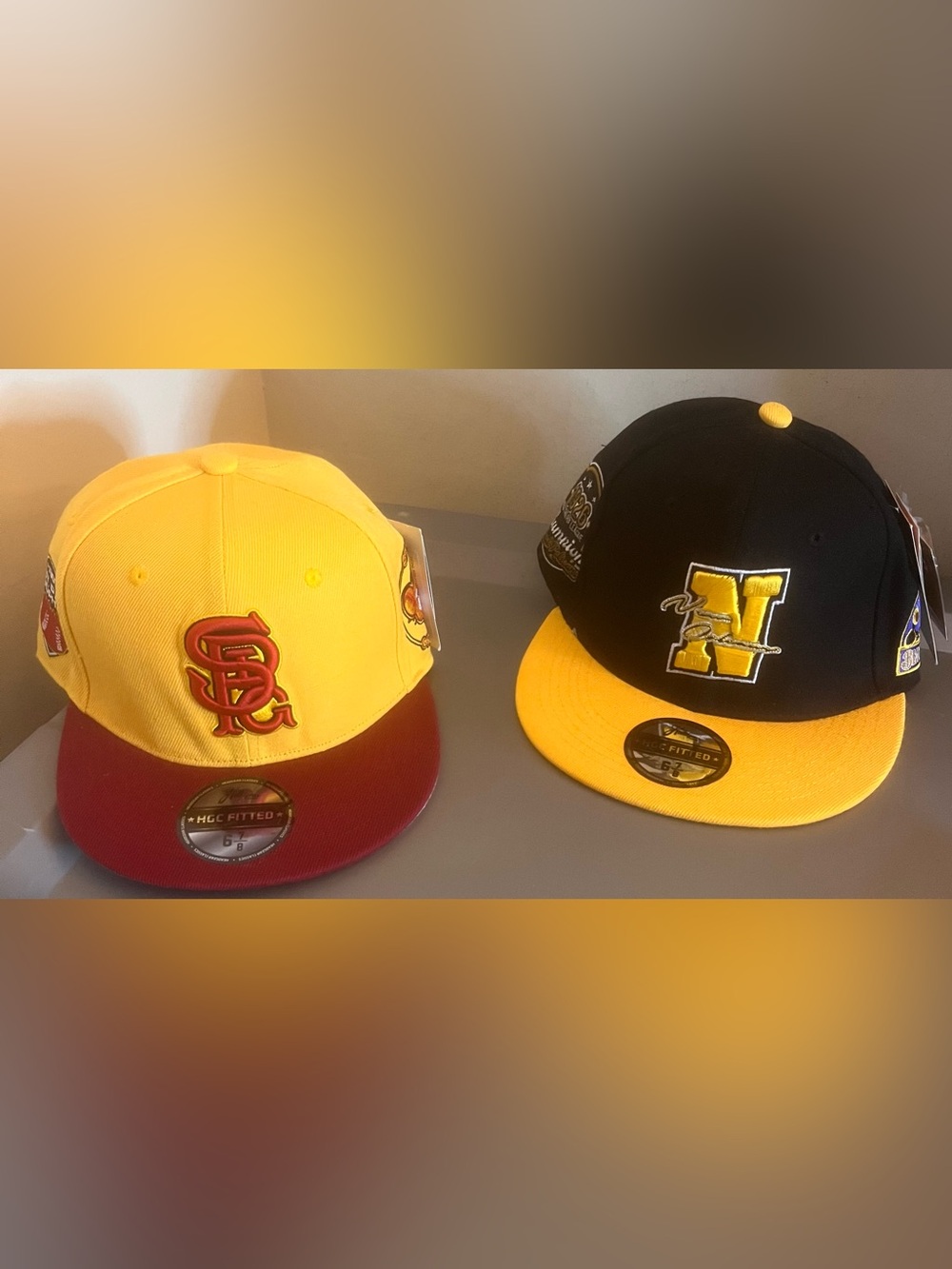 2 size 6 7/8 negro league baseball fitted hat bundle st paul gophers new orleans